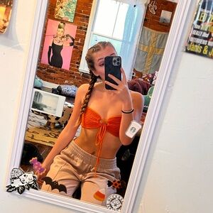 orange crochet tube top 🧡